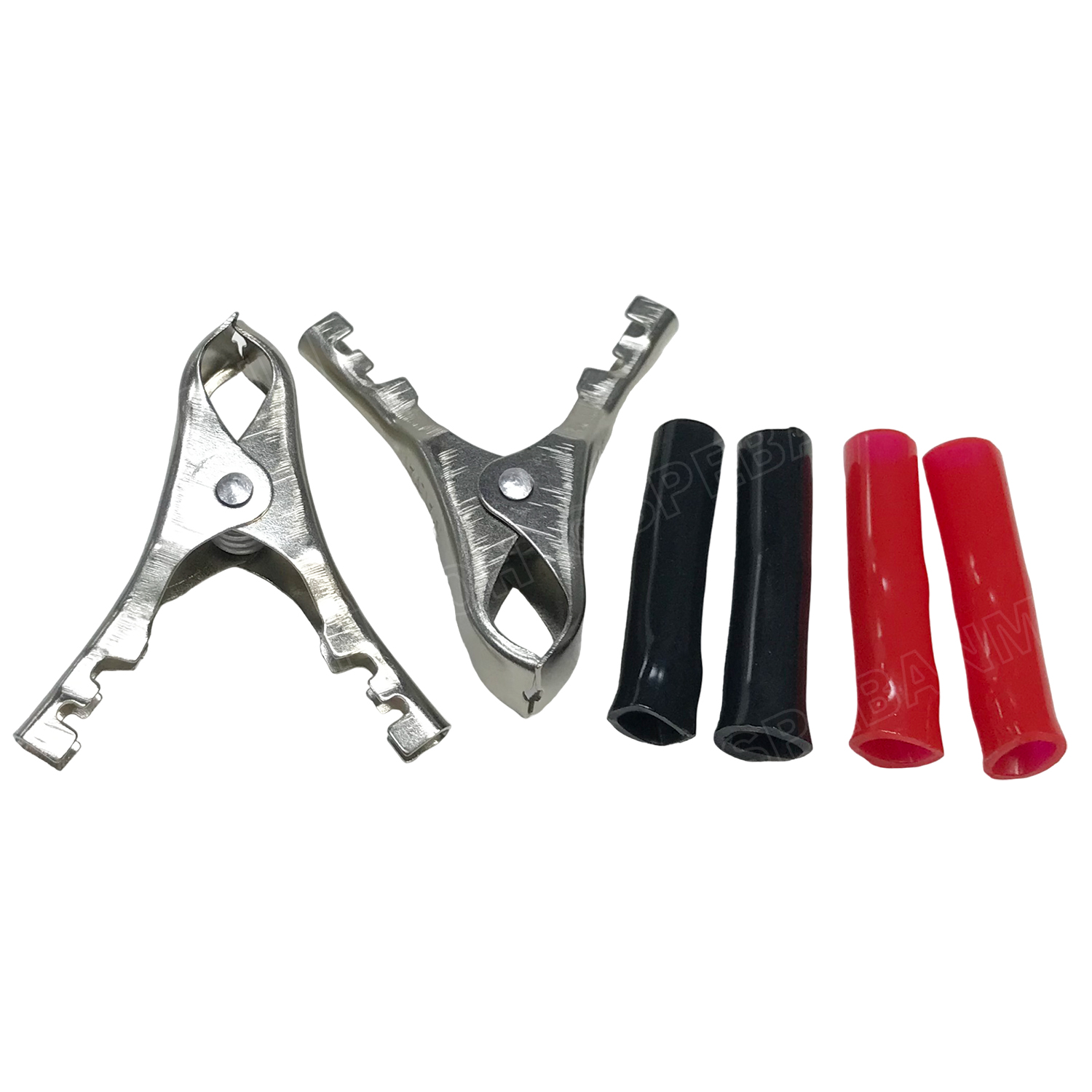 [ 3คู่ ] AL-005 SS ปากคีบเหล็ก ชุบสารกันสนิม NASA ดำ-แดง ยาว 70mm อ้าได้ 15mm ปากคีบแบตเตอรี่ ดำแดง คีมคีบแบต ขนาดเล็ก 3นิ้ว Alligator Clip เข้าสายแบบบีบ ปากคีบจระเข้ ปากคีบแบตเตอรี่ ปากคีบขั้วแบต ปากคีบดำแดง คีมหนีบขั้วแบต