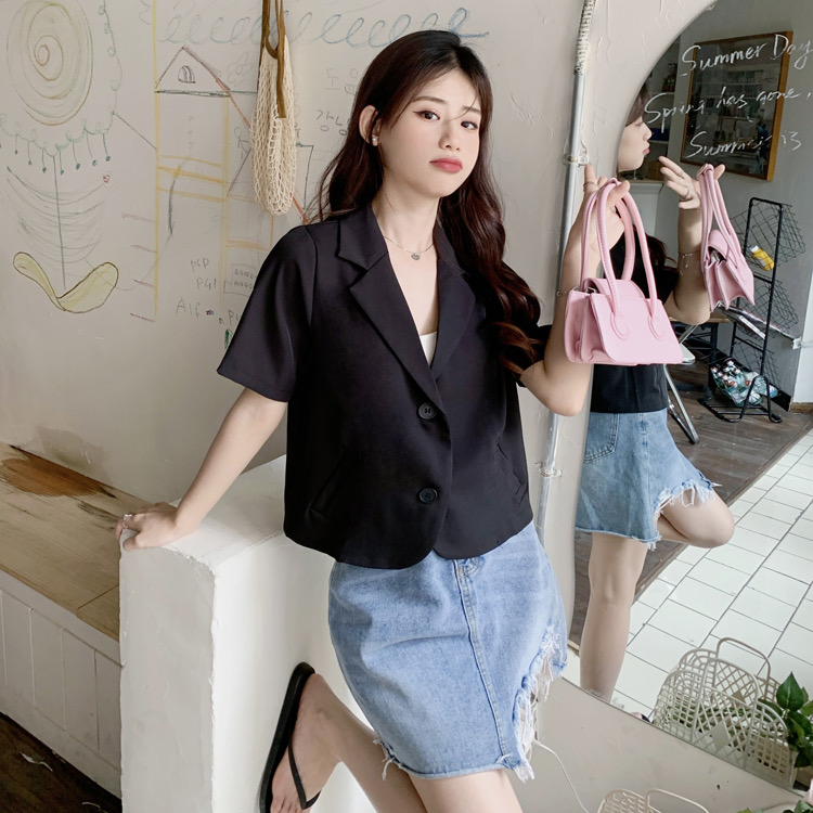 Summer mini blazer - เสื้อคลุมเบลเซอร์มินิ แขนสั้น