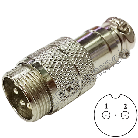 [ 2ชิ้น ] ปลั๊กเหล็ก 2 Pin ต่อสาย PL16-PW-02 ขนาด 16มิล