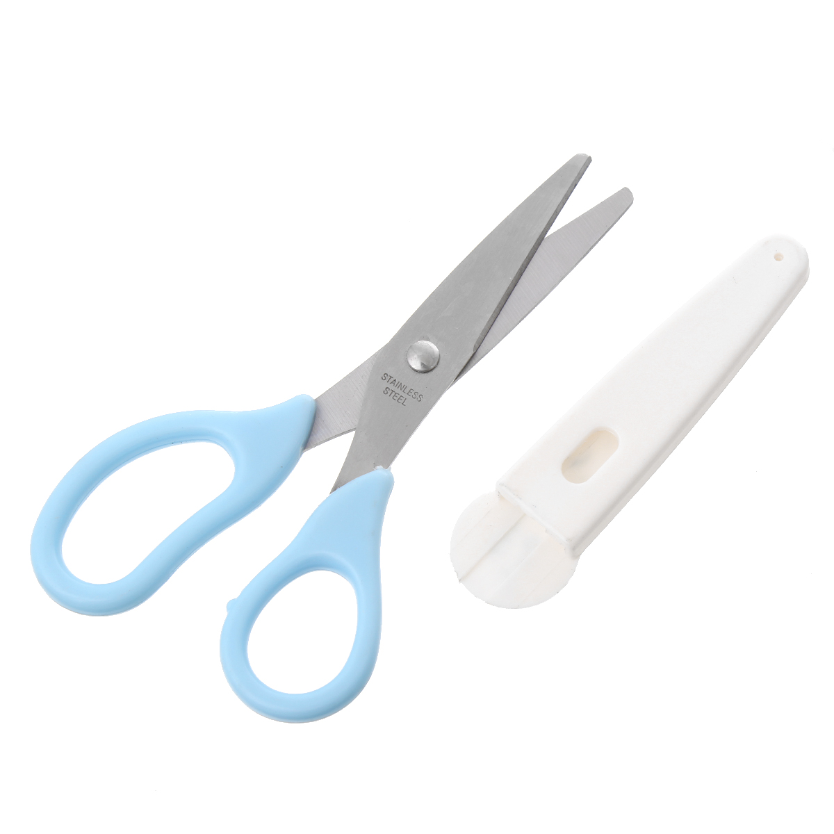 กรรไกรสแตนเลส baoji ขนาด 14.6cm x5.8cm (5 6/8" x2 2/8") ด้ามสีฟ้า 1 เล่ม