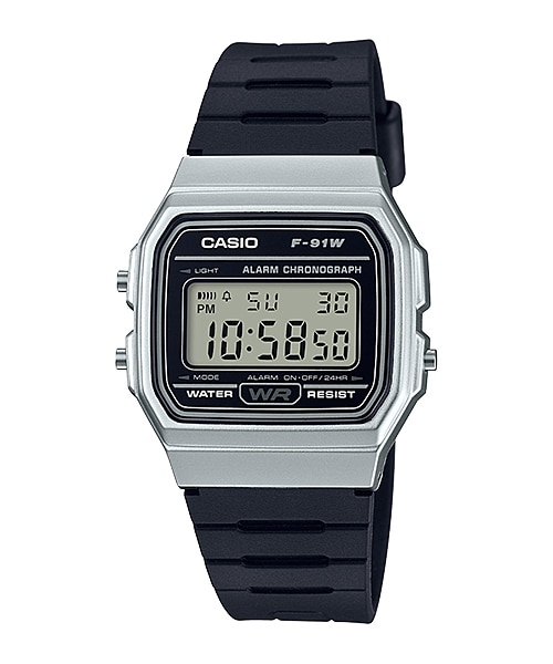 CASIO Standard รุ่น F-91WM-7ADF สีเงิน สายดำ สินค้าของเเท้ รับประกันศูนย์ CMG