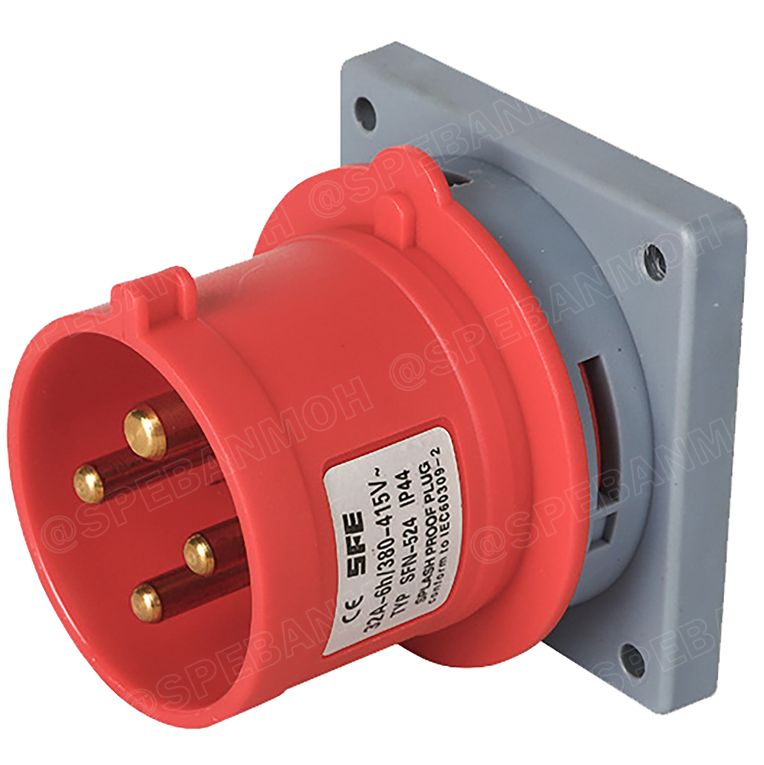 [ 1 ชิ้น ] SFN Power Plug IP44 ตัวผู้ติดแท่น Male Panel Mount ปลั๊กอุตสาหกรรม ขนาดใหญ่ กระแสสูง High current Male Panel Mount ขั้วต่อไฟฟ้าขนาดใหญ่ คอนเน็คเตอร์กันฝุ่น ระดับIP44