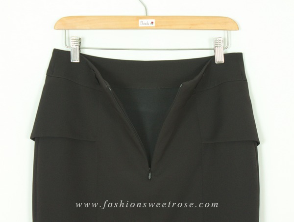 SK-455 กระโปรงแฟชั่น&ทำงาน ทรงสอบ ผ้า Double Twist สีดำ
