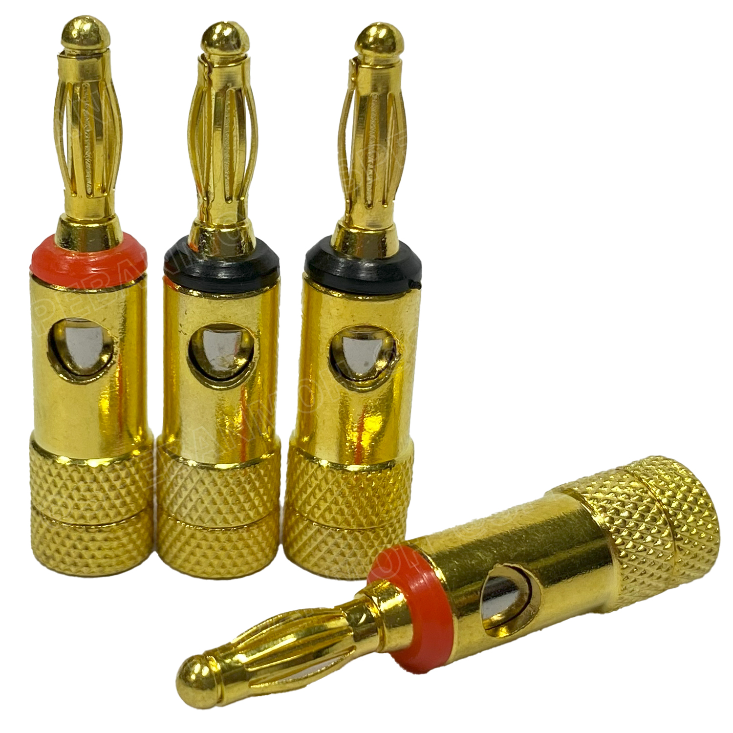 [ 1ชุด/4ตัว ] BNN-014-GL ปลั๊กบานาน่าเครื่องเสียง ตัวผู้ Male ∅4 mm ชุบทอง gold Banana Plug Audio Grade ปลั๊กกล้วย ชุบนิกเกิ้ล พรีเมี่ยม หัวเสียบลำโพง ขั้วต่อสายลำโพง Speaker Connector บานาน่า 4mm gold-plated เครื่องเสียง แจ็คลำโพง แจ็คลำโพง ออดิโอเกรด