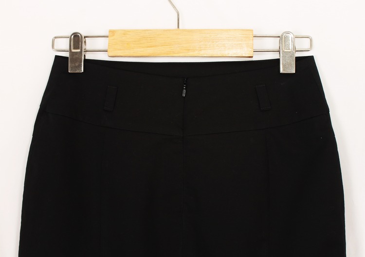 SK-129 กระโปรงแฟชั่น&ทำงาน ทรงสอบแบบตัดต่อ ผ้าคอตต้อนญี่ปุ่น สีดำ