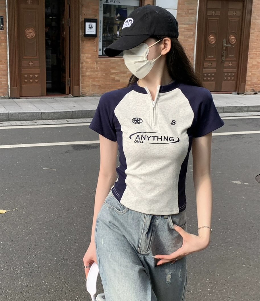 Anything zipper tee เสื้อยืดแต่งซิป