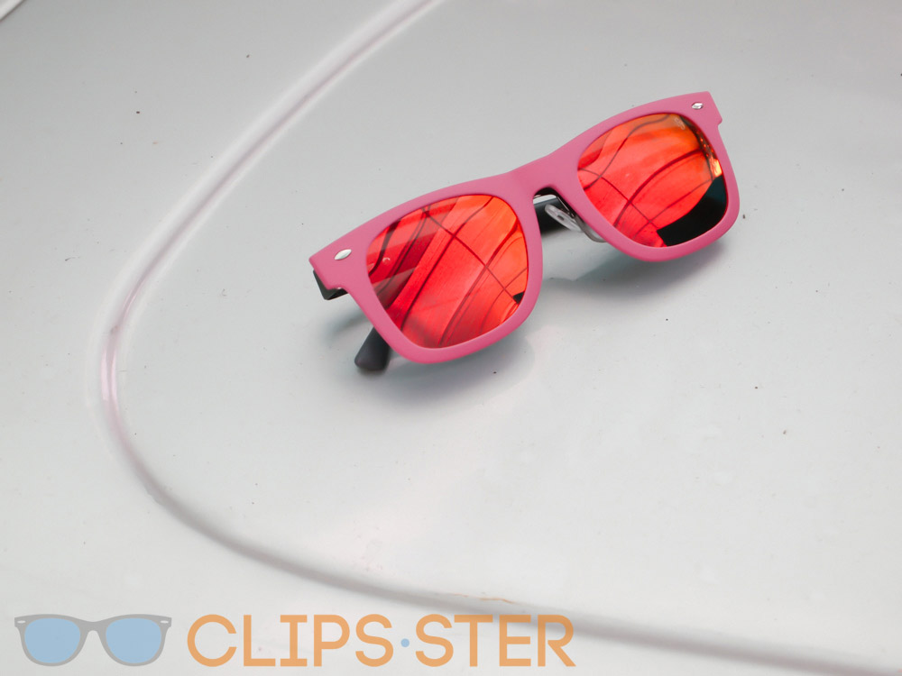 คลิปออนกันแดด Clipsster รุ่น Wayster กรอบชมพูเลนส์แดงปรอท