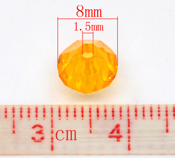 ลูกปัดอะครีลิคไบคอนเหลี่ยมเจีย ขนาด 8x8mm แพ็ค 100 เม็ด