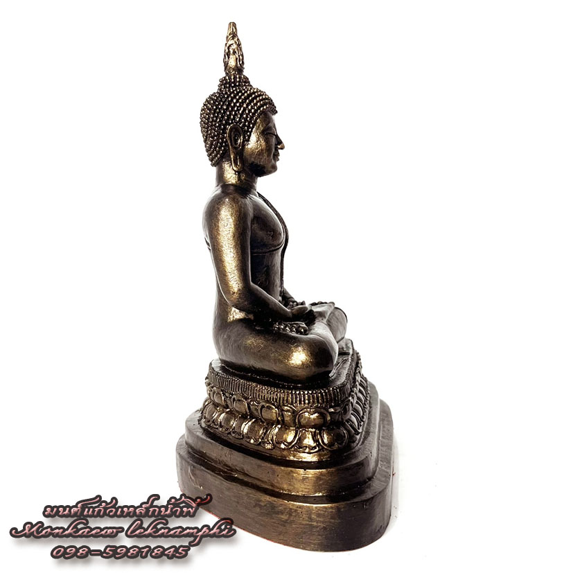 พระวันพฤหัสบดีแร่เหล็กน้ำพี้ พระพุทธรูปปางสมาธิ พระพุทธรูปปางตรัสรู้ สีน้ำตาลแร่เหล็กน้ำพี้ รุ่นหน้าตัก 5 นิ้ว สินค้าพร้อมส่ง มีของแถมวัตถุมงคลหลายรายการ