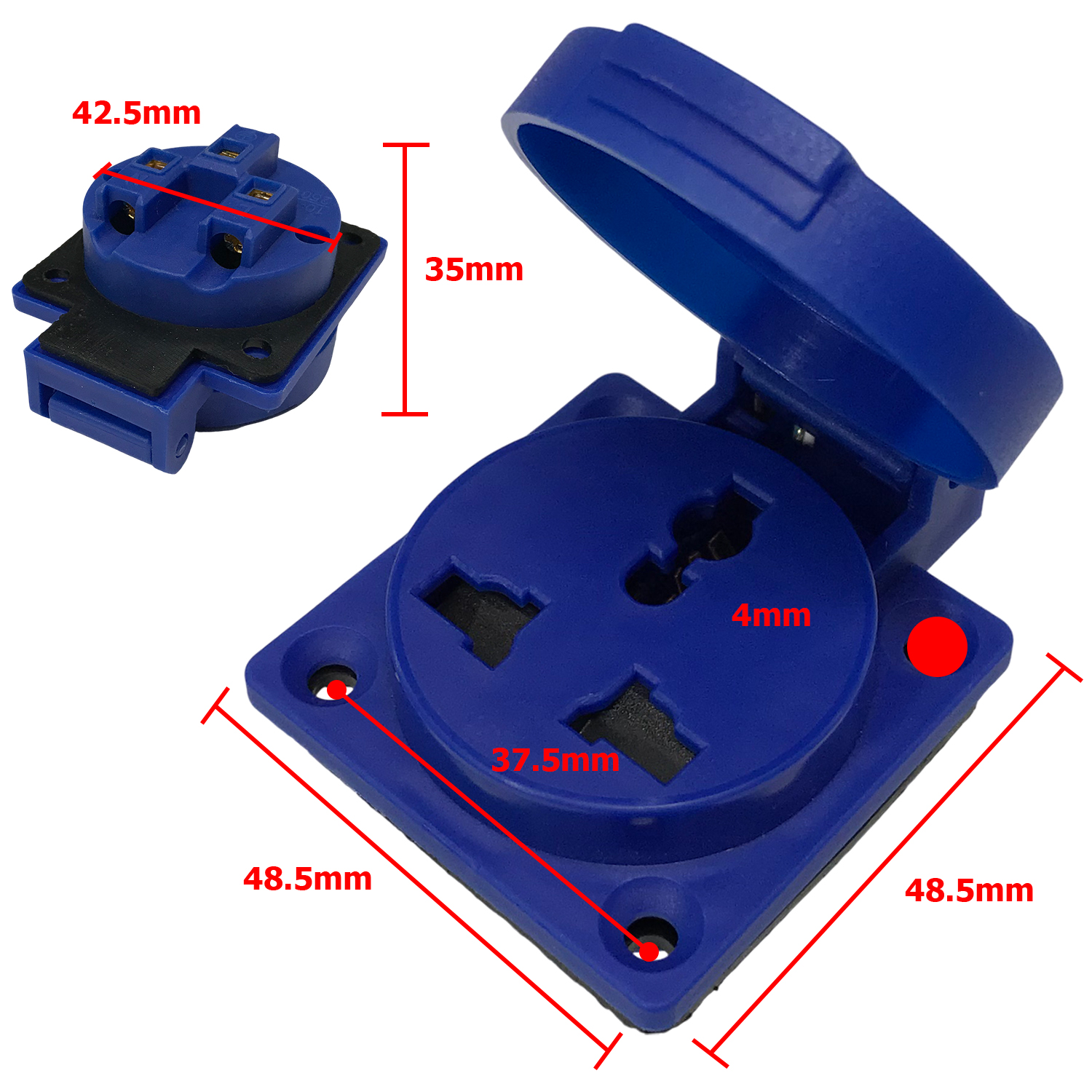 [ 1 ชิ้น ] PP-313 AC Power Plug เต้ารับ AC 3ขา 13A 250VAC 2P+E IP54 กันละออง กันฝุ่น Power Plug 3P INDUSTRIAL PLUG and Sockets เต้ารับ AC ติดแท่น AC SOCKET ซ็อคเก็ตเอซี พาวเวอร์ปลั๊ก 2ขา 3สาย IP 54 10A 13A 200VAC