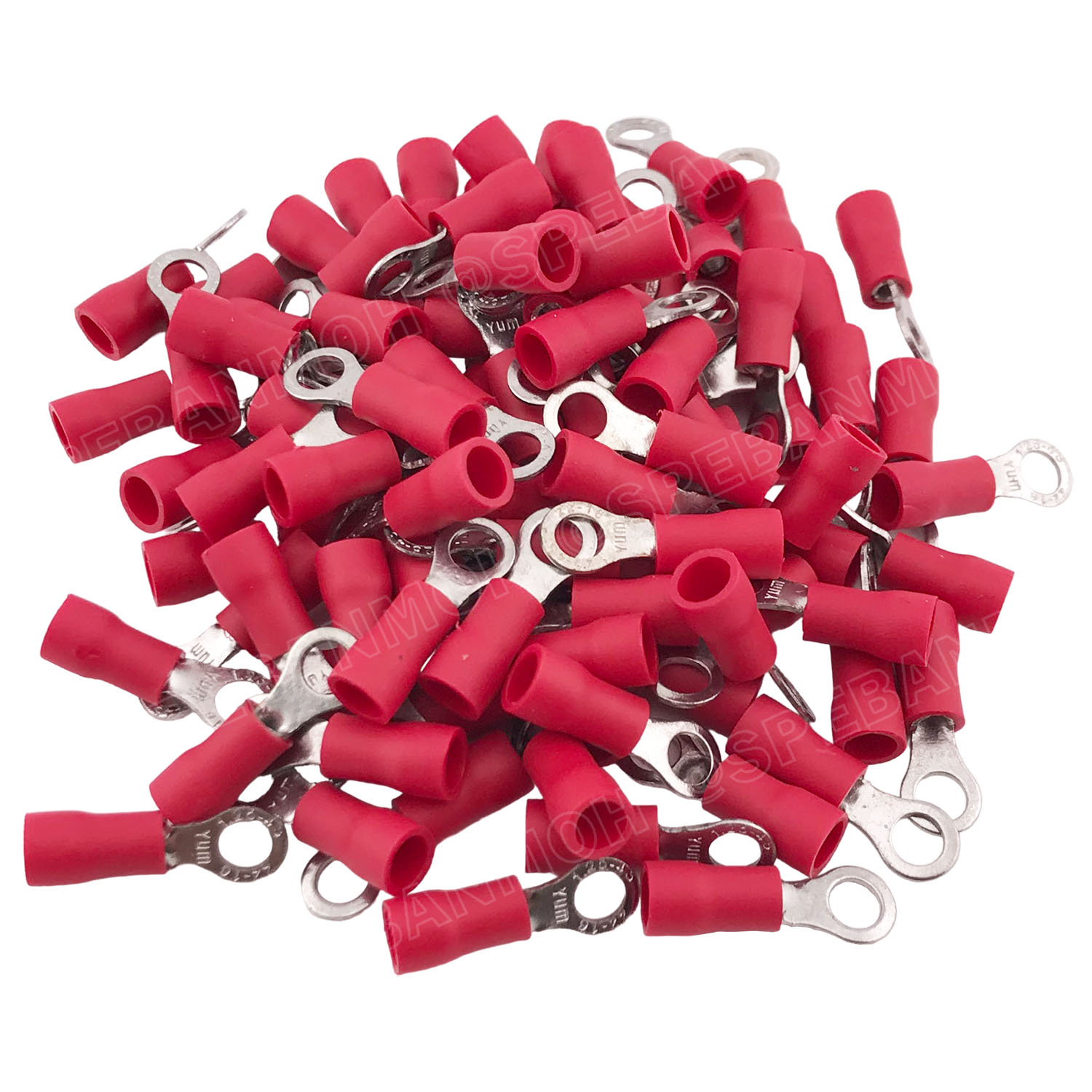 [ 100 ตัว/ถุง ] RV1.25-4 สำหรับสาย 0.5-1.5 sq.mm 22-16AWG หางปลากลม หางปลาหุ้มฉนวน เทอร์มินอล หางปลาย้ำสายไฟ หางปลา หางปลากลมหุ้ม หางปลาแฉก Terminal Crimping หางปลา กลมหุ้ม หางปลาต่อสาย ขั้วต่อสายไฟ หางปลาวง หางปลา RV Spade Terminal หางปลากลมหุ้มฉนวน