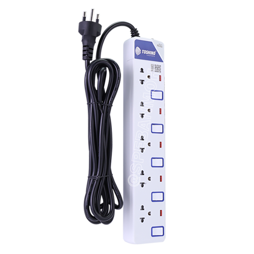 ET-9155M ปลั๊กพ่วง TOSHINO ET Series มาตรฐาน มอก. รางปลั๊กไฟ 5 ช่อง 5 สวิตซ์ ยาว 5 เมตร TOSHINO ET9155M 5เมตร Toshino ET 9155M ระบบ ป้องกันกระแสไฟเกิน อัตโนมัติ ระบบ ป้องกันไฟกระชาก สวิทช์เปิด-ปิด การใช้งานแยกจุด ผลิตจาก วัสดุไม่ลามไฟ ไฟแสดงสถานะการใช้งาน