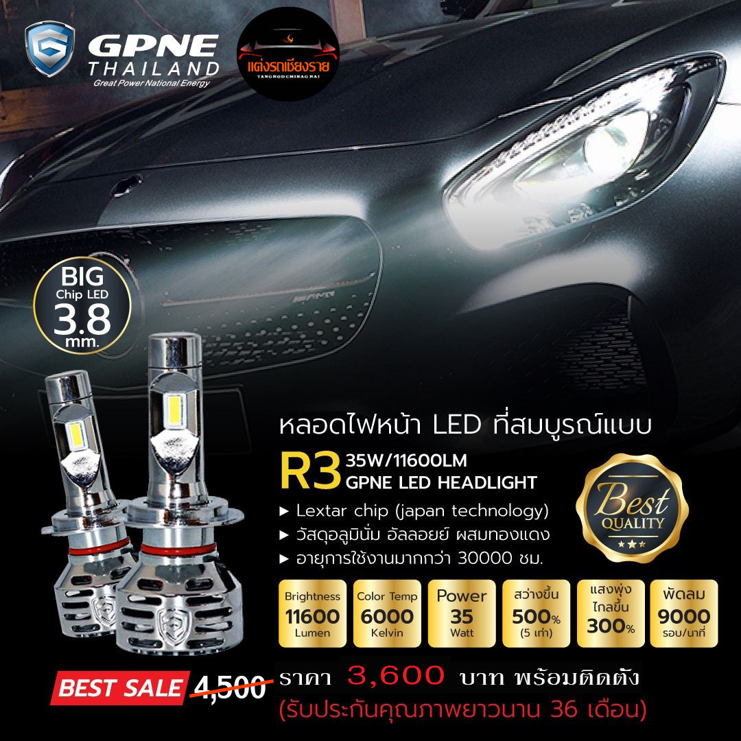 หลอดไฟหน้า ULTIMATE LED GPNE R3 (แสงขาว 6000k)