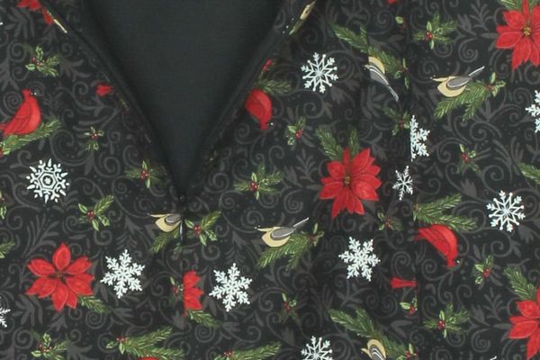 SK-337 กระโปรงแฟชั่น&ทำงาน ทรงสอบ ผ้าคอตต้อนญี่ปุ่นพิมพ์ลายดอกไม้และนก โทนสีเข้ม พร้อมโบว์คาดเอว