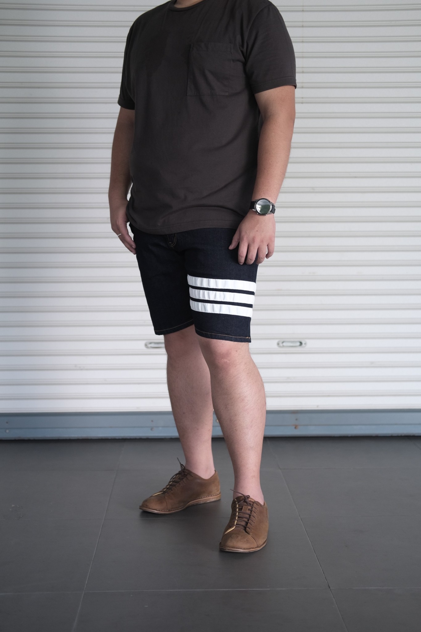 กางเกงยีนส์ขาสั้น มีแถบหนัง ผ้ายืด สำหรับผู้ชายตัวใหญ่ #JS-635 , JS-636 ไซส์ใหญ่ 40-50"