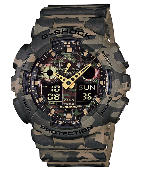 CASIO G-SHOCK รุ่น GA-100CM-5ADR สีน้ำตาล ลายพราง สินค้าใหม่ ของเเท้ รับประกันศูนย์ CMG