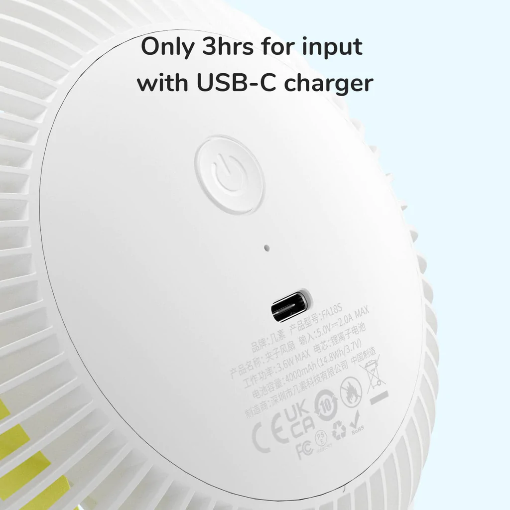 Jisulife FA18S Clip Mini Fan พัดลมตั้งโต๊ะแบบหนีบ ปรับระดับความแรงได้ 4 ระดับ หมุนได้แบบ 360 องศา ประกันศูนย์ 6 เดือน
