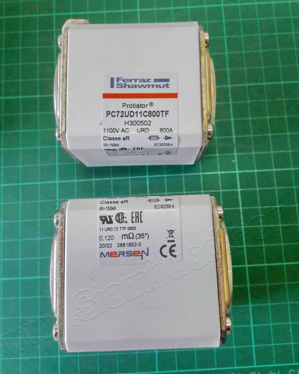 SEMICONDUCTOR PROTECTION FUSES Square-body Protistor size 72 aR, 850VAC to 1250VAC (IEC) / 1300VAC (UL) (Ferraz Shawmut, MERSEN)