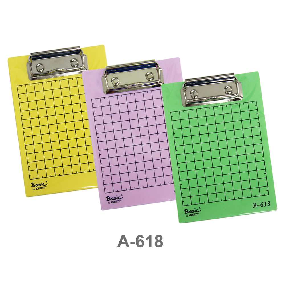 คลิปบอร์ดพลาสติกสีหวาน ขนาด A6 รุ่น A-618