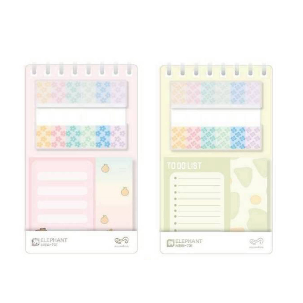 สมุดสันห่วงพลาสติกแบบนิ่ม ตราช้าง เปิดบน ขนาด B7 รุ่น MRIB-701 ลายคาปิดบาร่า พร้อมกระดาษโน๊ต