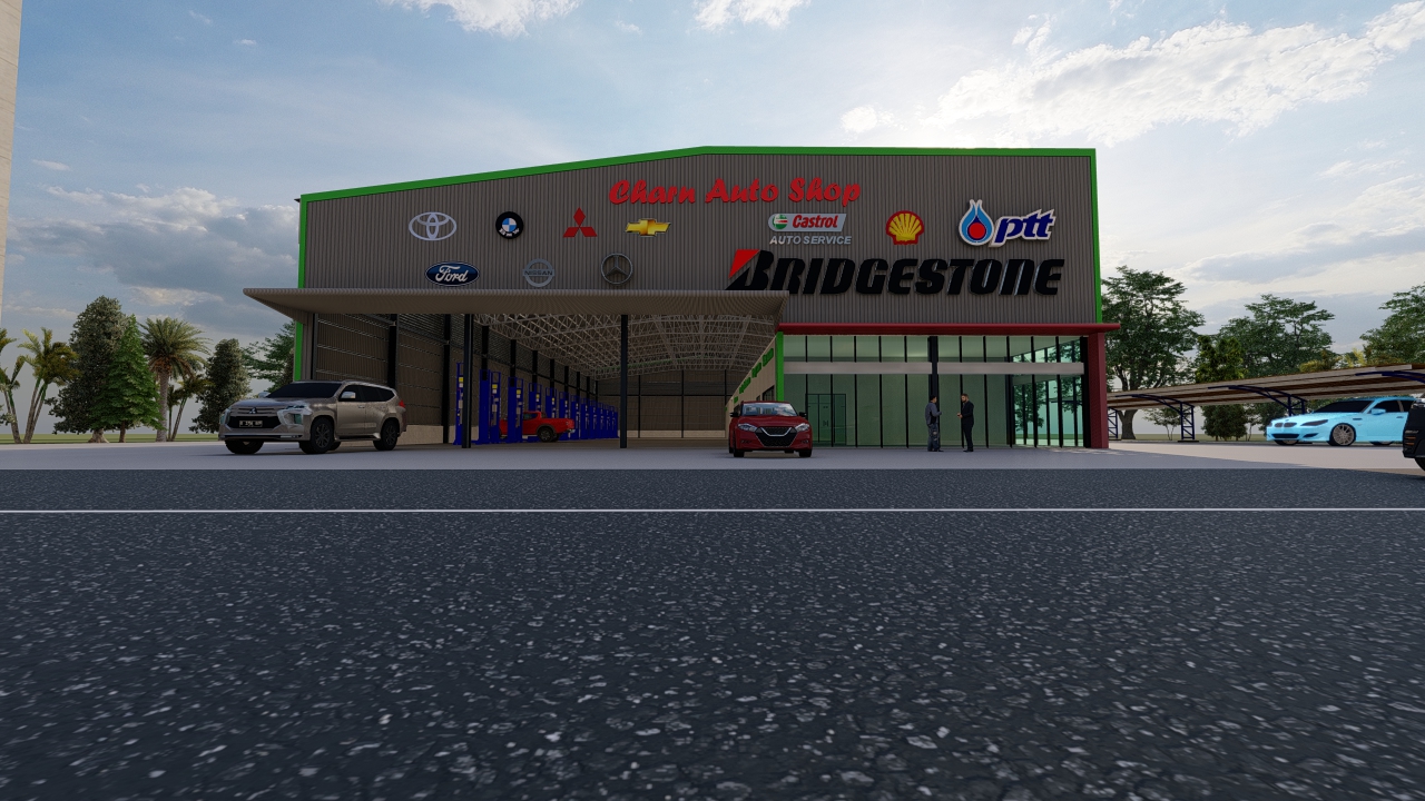 แบบศูนย์บริการรถยนต์แจกฟรี