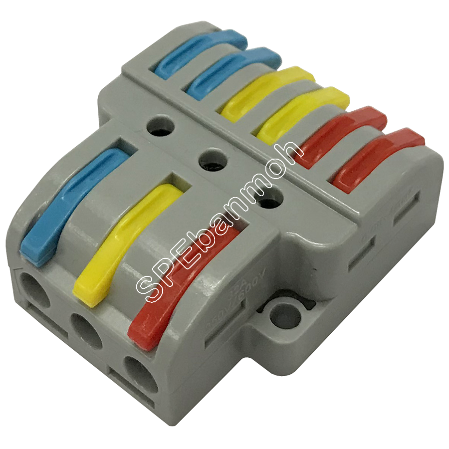 [ 1ชิ้น ] LT-633 ตัวแยกสาย 2 ช่อง 3ชุด 32A 450V เทอร์มินอลรวมสาย แยกสาย เต๋าแยกสาย Universal Wiring Electrical Splitter Cable Connectors Quick Wire Connector Push-in Conductor Terminal Block
