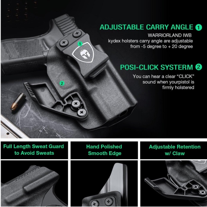 ซองพกใน Glock17/19/19X/44/45 Gen(1-5) & Glock 23/32 Gen(3-4) holster with Claw Red Dot Optics Cut Trigger Guard Holsters for Fat Guys | WARRIORLAND ส่งจากประเทศไทย