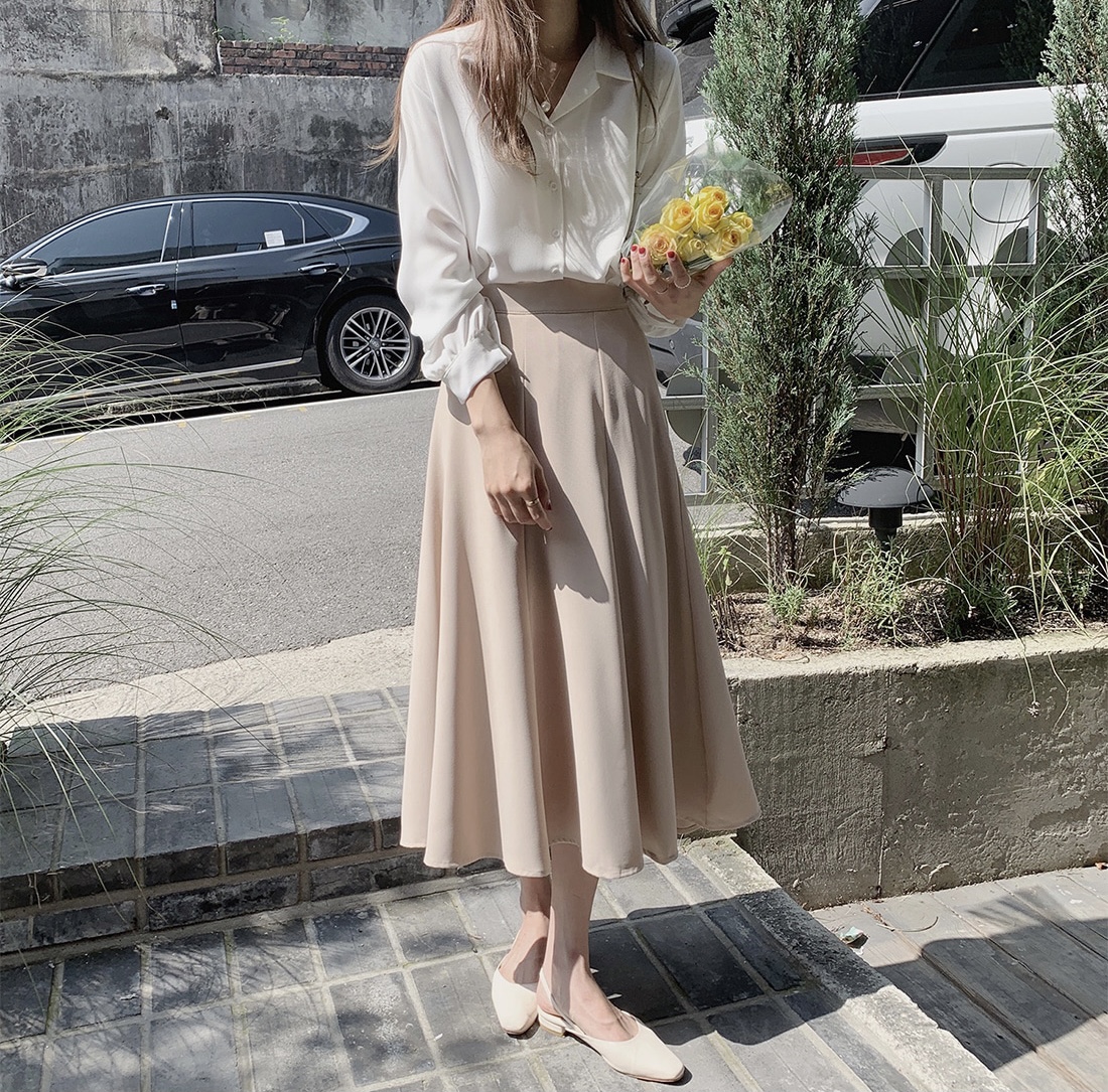 Basic Chiffon blouse เสื้อเบาส์แขน 5 ส่วน ผ้าชีฟอง