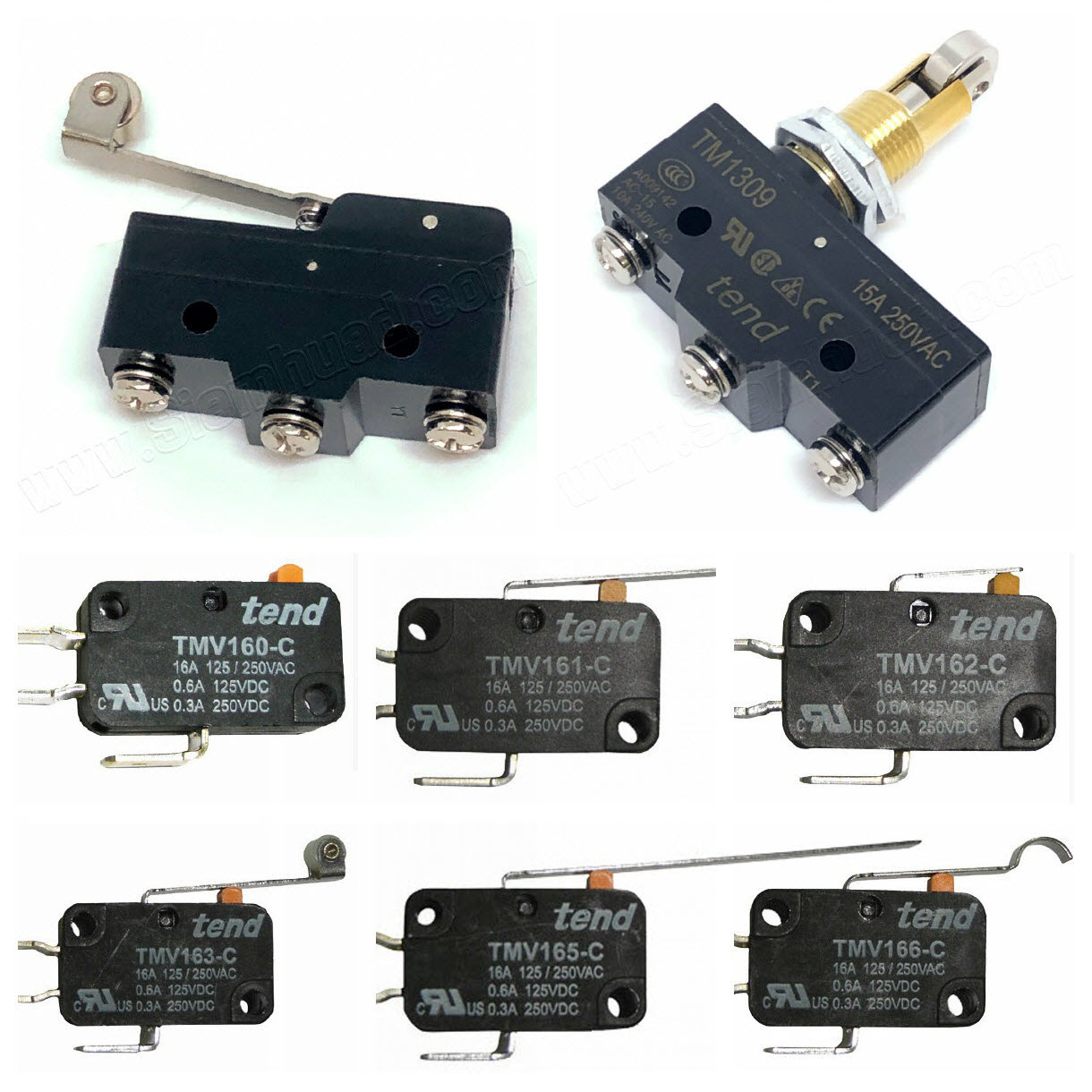 ไมโครสวิทช์ / ปลอกไมโครสวิทช์ Micro Switch (TEND) รุ่น TM series, TMV series, TAP-Y, TAP-Z
