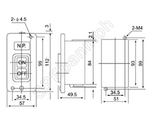 Power Pushbutton Switch-CBSY-330-3∅ 30A 3.7KW-M4
