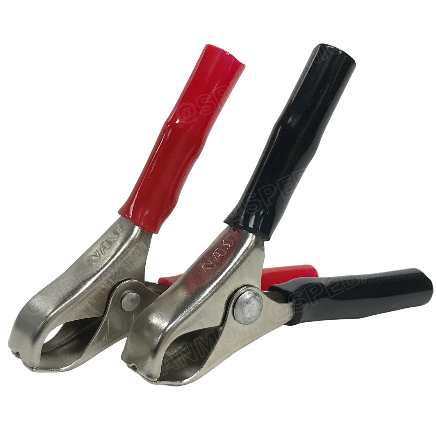 [ 3คู่ ] AL-005 SS ปากคีบเหล็ก ชุบสารกันสนิม NASA ดำ-แดง ยาว 70mm อ้าได้ 15mm ปากคีบแบตเตอรี่ ดำแดง คีมคีบแบต ขนาดเล็ก 3นิ้ว Alligator Clip เข้าสายแบบบีบ ปากคีบจระเข้ ปากคีบแบตเตอรี่ ปากคีบขั้วแบต ปากคีบดำแดง คีมหนีบขั้วแบต