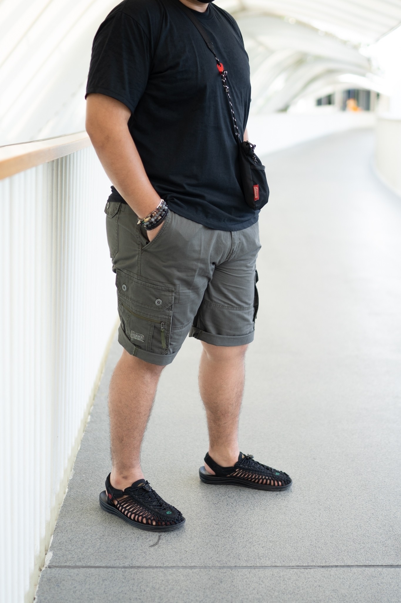 กางเกงขาสั้นทรงคาร์โก้ชาย กางเกง6ส่วนหลายกระเป๋า ผ้าฝ้ายคุณภาพดี สำหรับผู้ชายไซส์ใหญ่ เอว40-54"