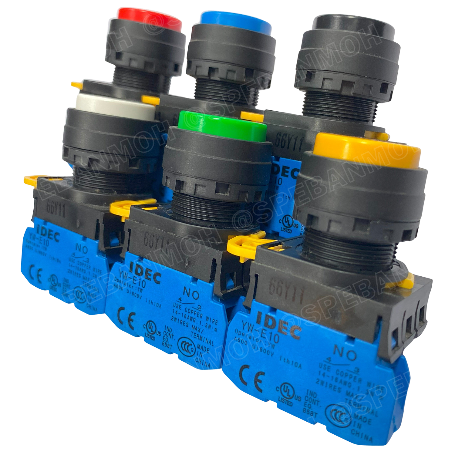 [ 1ชิ้น ] YW1B-A2E10 สวิทช์ กดติดกดดับ สีแดง Red 1NO IDEC ไอเดค สวิทช์คอนโทรล 22mm Push Button Switch สวิทช์ไฟ กดค้าง Maintained สวิทช์กด คอนแท็คเสริม NO สวิทช์ไฟฟ้า 22 มิล Control Switches สวิทช์หน้าตู้ 22มิล สวิทช์กดติด-กดดับ