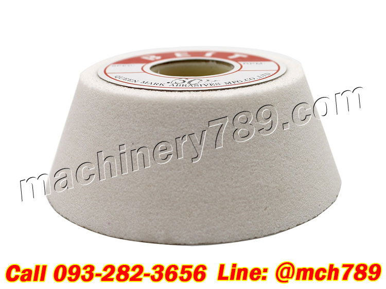 หินเจียรสีขาวทรงถ้วย หินเจียขนาด125x45x32มม. ความละเอียด#46 #60 #80 หินเจียรถ้วย อะไหล่หินเจียร์ หินลับมีดสำหรับใช้กับเครื่องลับใบมีด WHITE Abrasive Cup Grinding Wheel Stone (Bowl Shape 125x45x32MM)