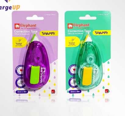 เทปลบคำผิด ตราช้าง รุ่น SNAPPY ( สแนปปี้ ) คละสี