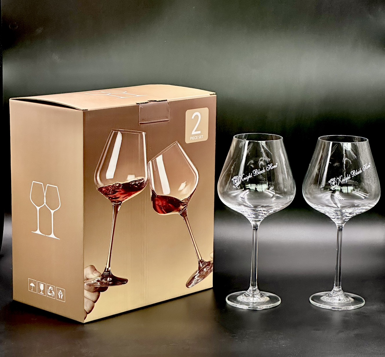 แก้วไวน์คริสตัล 1กล่อง 2 ใบ
