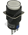 L16A-001-8P-DZ 24V สวิทช์กดติด-กดดับ 8ขา (Maintain) ∅16mm สีขาว