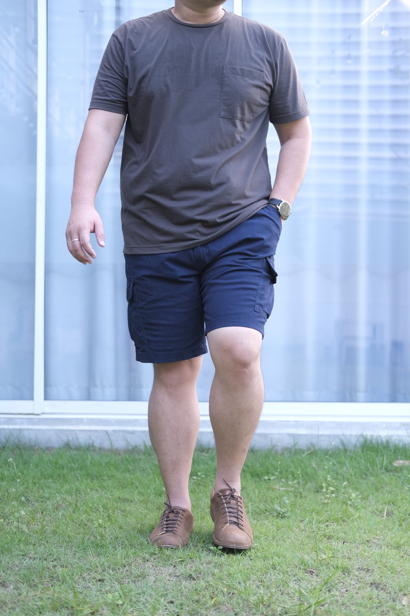 กางเกงคาร์โก้ ผ้าชิโน่ ขาสั้น สำหรับผู้ชายอ้วน ผ้ายืด3ส่วนใส่สบาย ไซส์ใหญ่ 40-48"