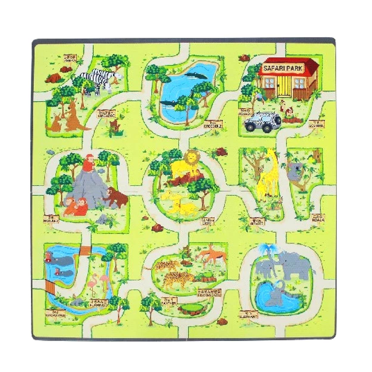 โฟมยาง แผ่นโฟม โฟมปูพื้น ASTA ชุดท้องถนน / ชุดสวนสัตว์ ขนาด 47 x 47 ซม. (1 ชุดมี 4 แผ่น)