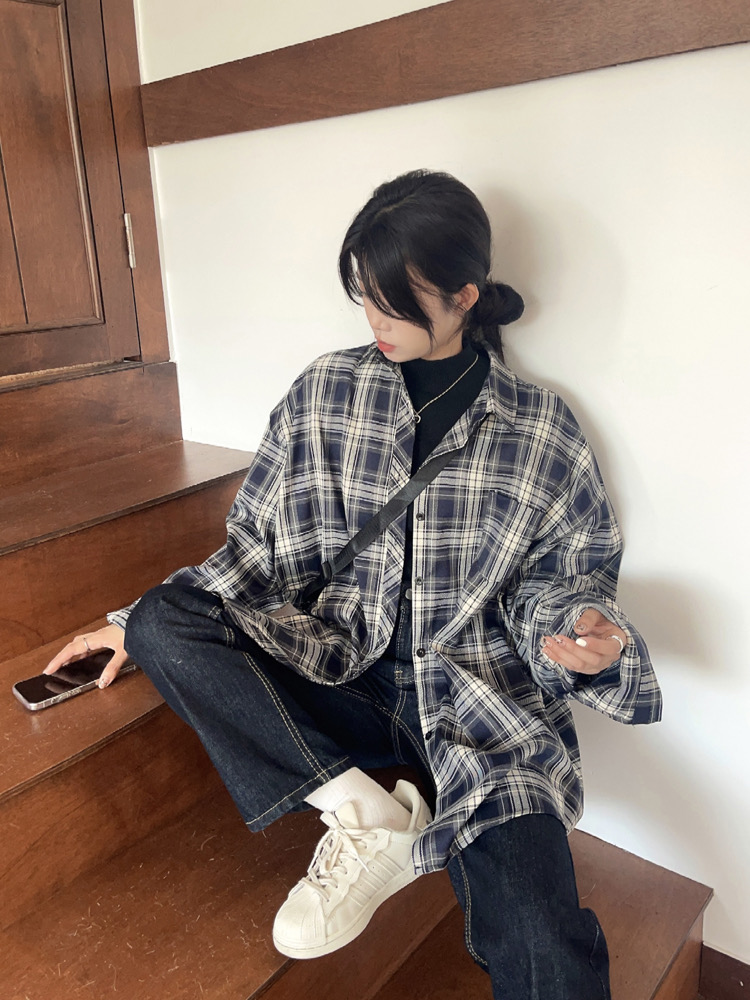 NEW GRID oversize shirt เชิ้ตลายสก็อต