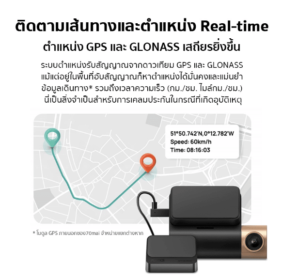 70mai Dash Cam Lite 2 D10 กล้องติดรถยนต์ บันทึกวีดีโอด้วยความละเอียด Full HD 1080P รับประกัน 1 ปี