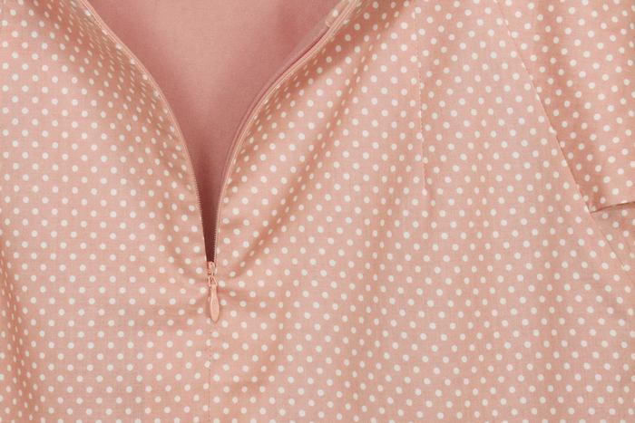 SK-197 กระโปรงแฟชั่น&ทำงาน ทรงสอบ ผ้าคอตต้อนญี่ปุ่นสีชมพูพาสเทล ด้านหน้ากระโปรงจับจีบระบาย