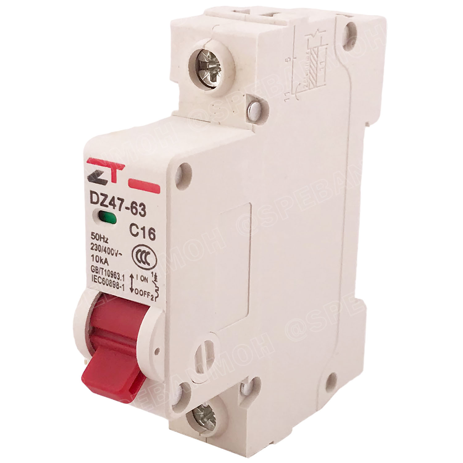 DZ47-63-1P 16A เบรกเกอร์ ลูกย่อย ยึดรางปีกนก 1P 16A AC Circuit Breaker เบรกเกอร์ตัดไฟเกิน 1โพล 16แอมป์ คัดเอาท์ ป้องกันกระแสเกิน Overload ป้องกันการลัดวงจร Short circuit เบรกเกอร์ตัดไฟ เบรกเกอร์ลูกย่อย Ac Circuit Breaker ไฟบ้าน 230V/400V AC มินิเซอกิตเบรก
