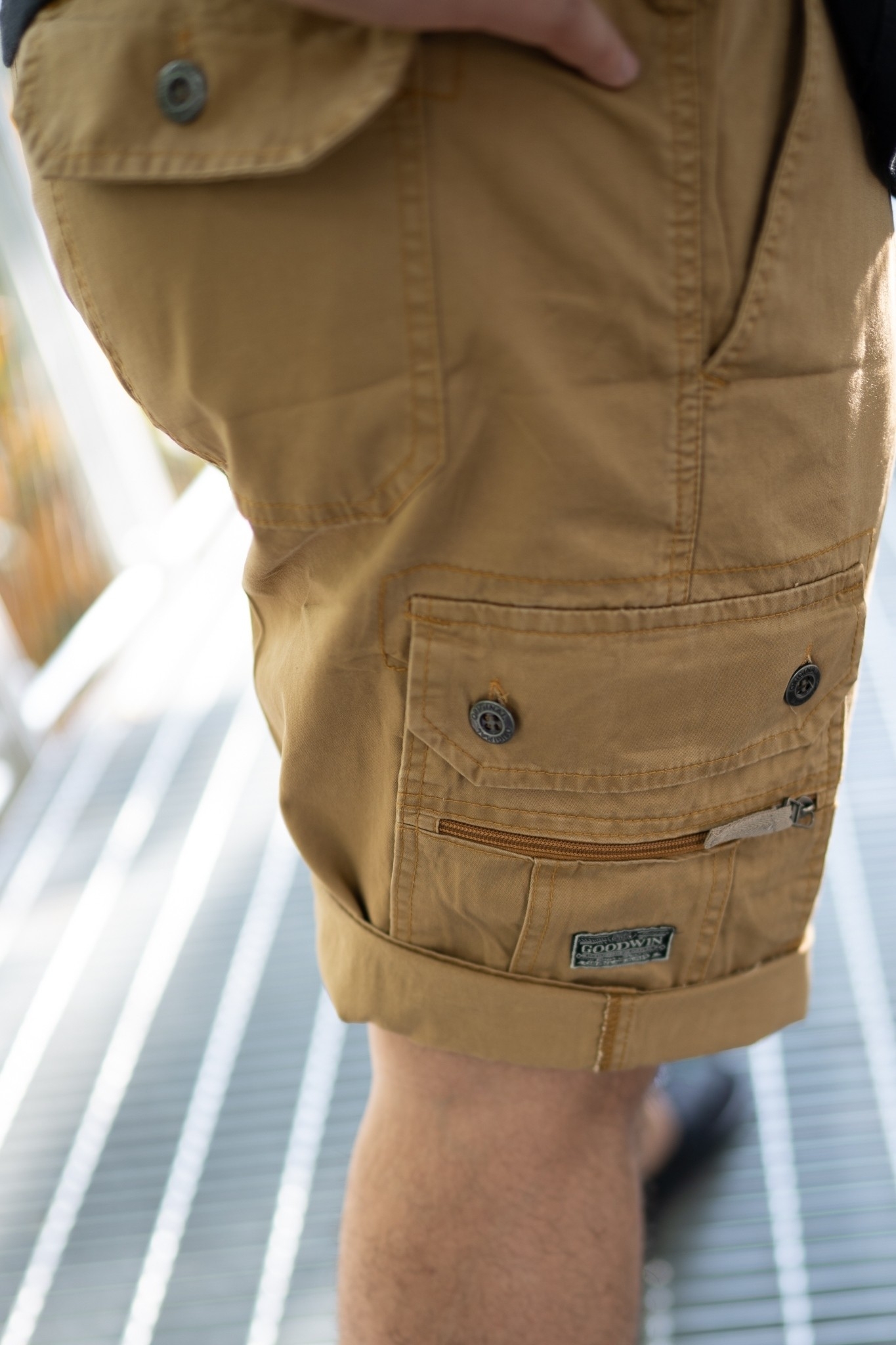 กางเกงขาสั้นทรงคาร์โก้ชาย กางเกง6ส่วนหลายกระเป๋า ผ้าฝ้ายคุณภาพดี สำหรับผู้ชายไซส์ใหญ่ เอว40-54"