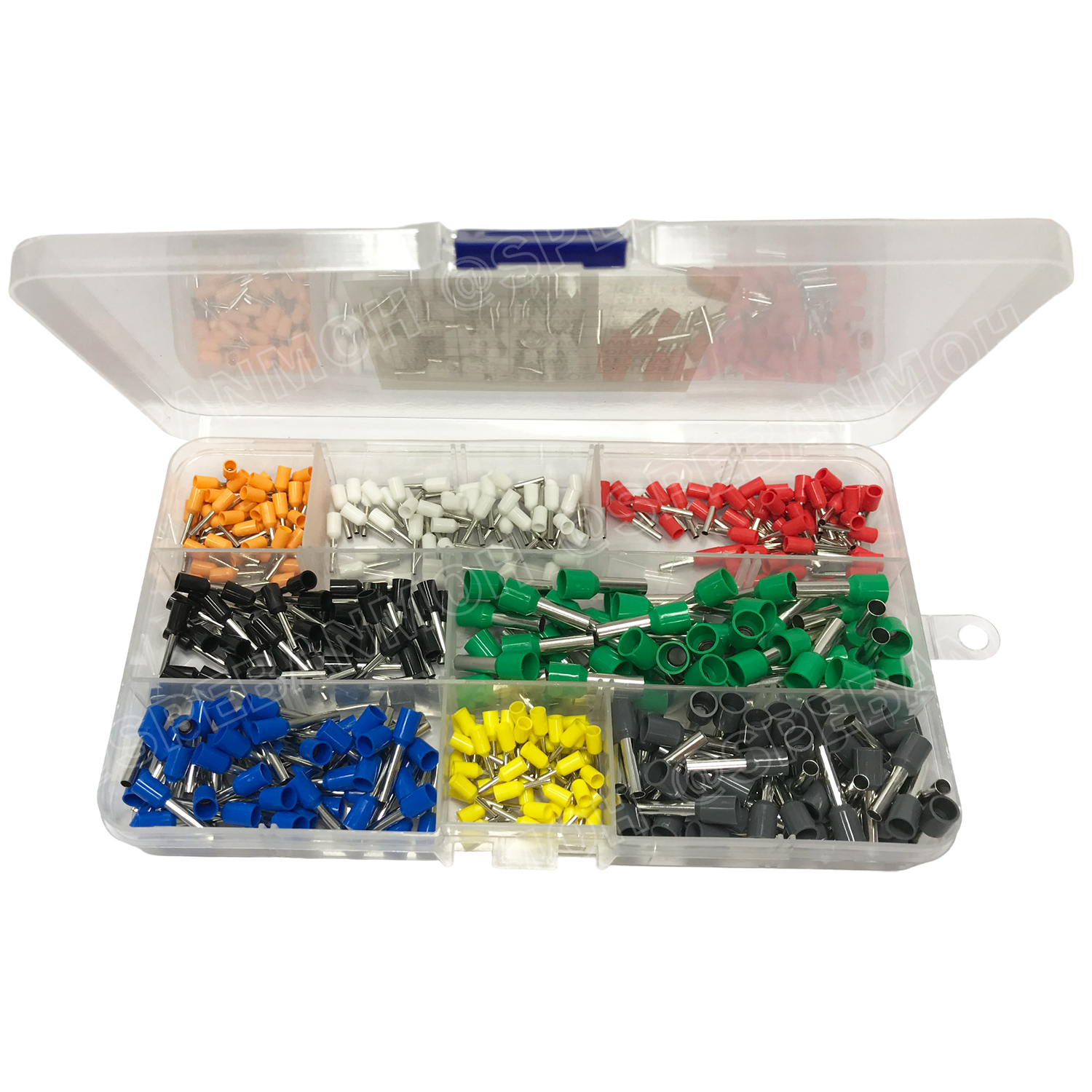 [ 1 กล่อง ] E-400 หางปลาคอร์ดเอ็น 400ชิ้น cord end ขั้วต่อสายไฟ เทอร์มินอล ขั้วต่อหางปลา Terminal Crimping ครอดเอ็น แบบกล่อง หางปลาย้ำปลายสายไฟ แบบเข็ม ขนาด 22 , 20 , 18 , 16 , 14 , 12 ,10 AWG ข้อต่อย้ำสายแบบเดี่ยว คอร์ดเอ็น cord end แบบกล่อง 400 pcs