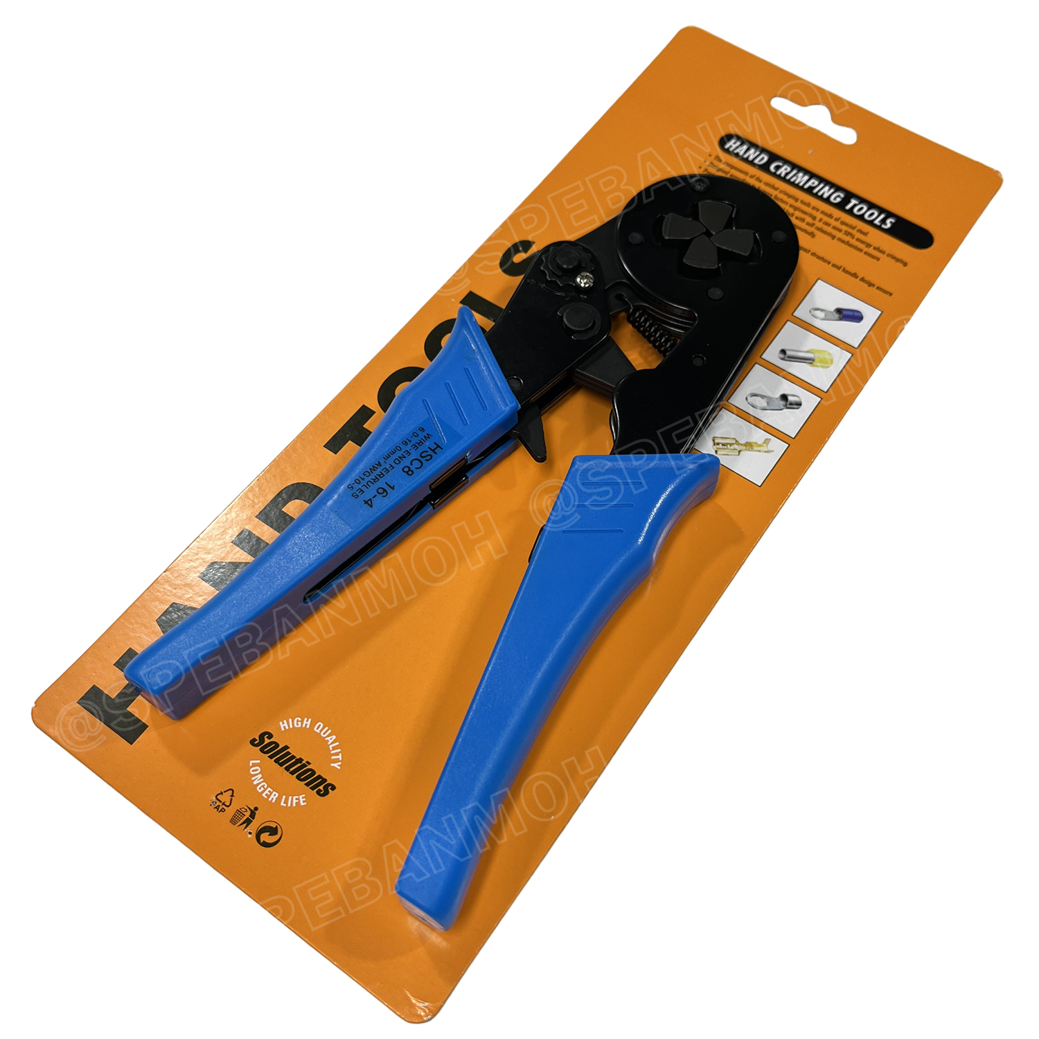 [ 1 ชิ้น ] HSC8-16-4 คีมย้ำหางปลา คอร์ดเอ็น รุ่นหนา หางปลาเข็ม 4-16 mm² Crimping Terminal For Coed End คีมย้ำสลิปเข้าปลายสาย ย้ำสายไฟ Wire ferrules End sleeves 12-5AWG คีมอเนกประสงค์ ด้ามจับ แบบ 4 เหลี่ยม CRIMPING TOOLS 4.0 6.0 10.0 16.0 mm