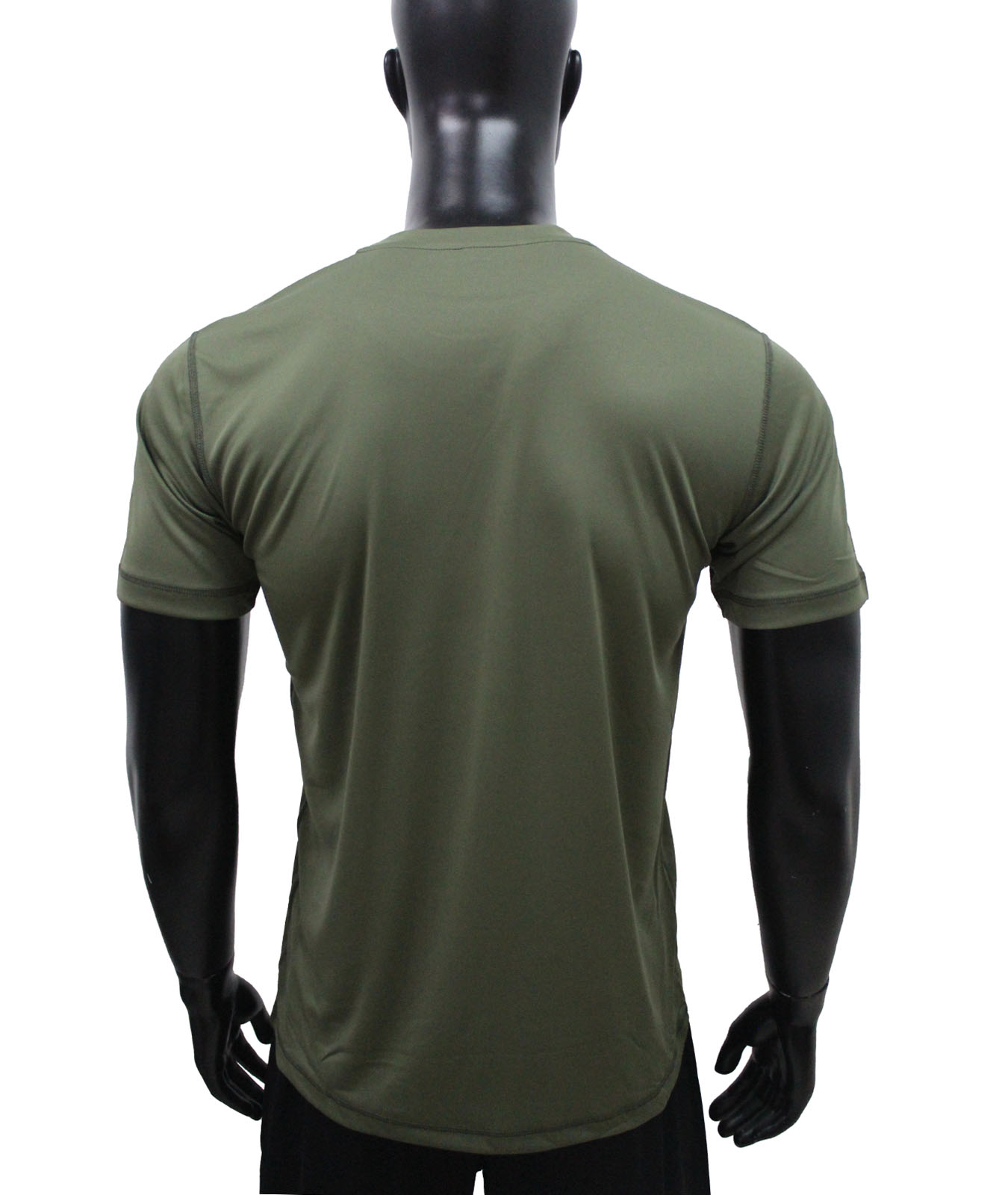 เสื้อคอกลม คอกลมแขนสั้นลาโรย ไมโคร 100% สีเขียวขี้ม้า ใส่สบาย ระบายเหงื่อได้ดี