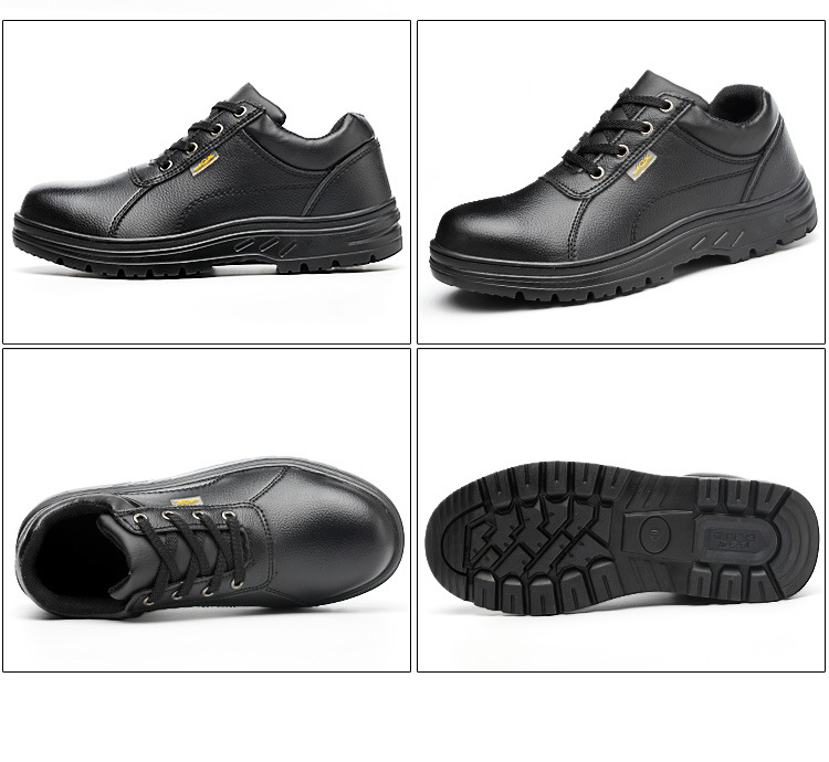 รุ่น BLT2 หนังสีดำ Safety shoes รองเท้าเซฟตี้ รองเท้านิรภัย รองเท้าหัวเหล็ก พื้นเสริมแผ่นเคฟล่า กันแทงทะลุ