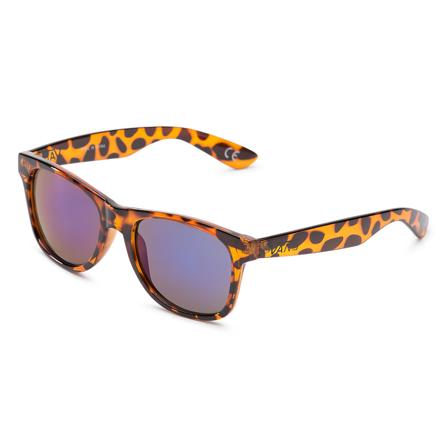 Vans Spicoli 4 Sunglasses Translucent Honeytortoise Royal Blue Mirror