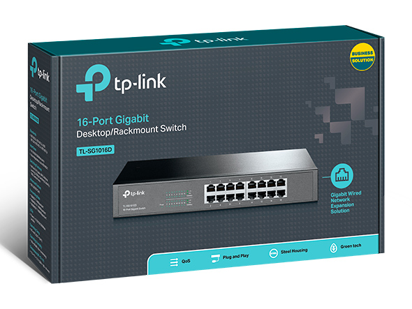 TP-LINK TL-SG1016D 16-Port Gigabit Desktop/Rackmount Switch รับประกันศูนย์ไทย